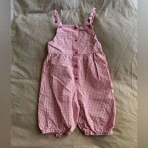 Talbots kids red gingham jumpsuit